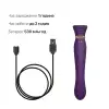 Смартвибратор 3в1 Zalo — Queen Twilight Purple, пульсирующая жемчужина и вакуум, кристалл Swarovski photo 7