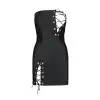 Мини-платье из экокожи Celine Chemise black L/XL — Passion: шнуровка, трусики в комплекте photo 5