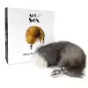 Металлическая анальная пробка с хвостом из натурального меха Art of Sex size M Artctic fox photo 4