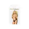 Трусики-бикини Penthouse Catch Me M/L Black, кружево, узкие ремешки, вырезы на ягодицах, бантик photo 3