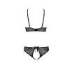 Комплект: бра, трусики с ажурным декором и открытым шагом Ursula Set black L/XL — Passion photo 4