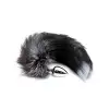 Металлическая анальная пробка Лисий хвост Alive Black And White Fox Tail M, диаметр 3,4 см photo 3