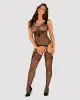 Бодистокинг Obsessive Bodystocking G323 S/M/L black, рисунок пчелы и бабочки photo 3