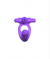 Эрекционное кольцо Silicone Double Penetrator Rabbit для двойного проникновения фиолетовое с вибраци photo 3