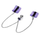 Наручники с металлической анальной пробкой Art of Sex Handcuffs with Metal Anal Plug size M Purple photo 1