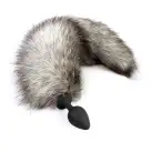Силиконовая анальная пробка с хвостом из натурального меха Art of Sex size M Artctic fox photo 1