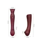 Смартвибратор 3в1 Zalo — Queen Wine Red, пульсирующая жемчужина и вакуум, кристалл Swarovski photo 3