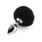 Металлическая анальная пробка М Art of Sex - Metal Butt plug Rabbit Tail, Черный photo 1