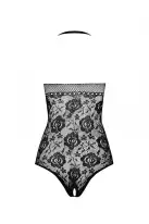 Бодистокинг с имитацией корсетной шнуровки Passion BS094 One Size, red, цветочный узор, с доступом photo 4