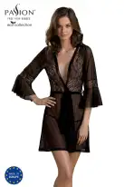 Пеньюар Passion LEAFA PEIGNOIR black XXL/XXXL - ECO Passion photo 1