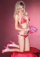 Комплект белья RUFFLE TRIMMED FLORAL LACE MED LGE photo 1