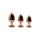 Металлическая анальная пробка Wooomy Tralalo Rose Gold Metal Plug Magenta S диаметр 2,8см, длина 7см photo 3