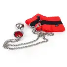 Наручники с металлической анальной пробкой Art of Sex Handcuffs with Metal Anal Plug  size M Red photo 2
