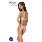 Комплект: бра, трусики с ажурным декором и открытым шагом Ursula Set white L/XL — Passion photo 2