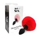 Силиконовая анальная пробка М Art of Sex - Silicone Butt plug Rabbit Tail, Красный photo 3