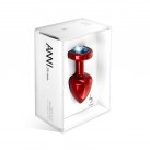 Анальная пробка со стразом Diogol ANNI round red Аквамарин 25мм photo 2