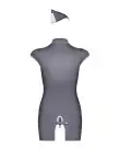 Эротический костюм стюардессы Obsessive Stewardess 3 pcs costume grey L/XL, серый, платье, стринги photo 4