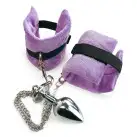 Наручники с металлической анальной пробкой Art of Sex Handcuffs with Metal Anal Plug size M Purple photo 5