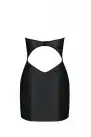 Мини-платье из экокожи Passion Celine Chemise 4XL/5XL black, шнуровка, трусики в комплекте photo 4