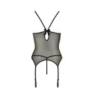 Корсет с пажами MELANIA CORSET black S/M - Passion, трусики, полупрозрачный photo 4