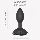 Силиконовая анальная пробка Love To Love OPEN ROSES L SIZE - BLACK ONYX photo 3