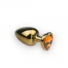 Анальная пробка,Gold Heart Citrine, L photo 1