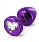 Анальная пробка со стразом Diogol Anni R Heart Purple Кристалл 30мм photo 1
