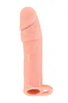 Насадка на член Real Body - Real Extender HUGY с открытой головкой и кольцом для мошонки photo 1