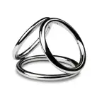 Тройное эрекционное кольцо Sinner Gear Unbendable - Triad Chamber Metal Cock and Ball Ring - Large photo 1